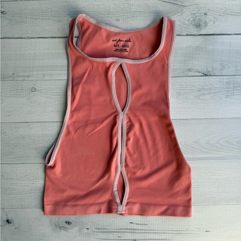 Urban Outfitters Out From Under Coral Pink Stretch Crop Top M/L